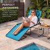 image:imageBest Choice Products Extra Wide Patio Chaise Lounge Chair Portable Outdoor Folding Recliner for Lawn w 8 Positions Handles 440lb Capacity  PeacockPeacock