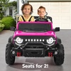 image:imageBest Choice Products Kids 24V 2Seater Electric Ride On Car Truck w 132lb Weight Capacity Parent Control Bluetooth LED Lights  Ultimate PinkHot Pink