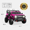 image:imageBest Choice Products Kids 24V 2Seater Electric Ride On Car Truck w 132lb Weight Capacity Parent Control Bluetooth LED Lights  Ultimate PinkHot Pink