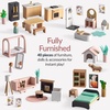 image:imageBest Choice Products Modern Wooden Dollhouse for Kids 3Story Doll House with 40 Furniture Accessories Interactive Dollhouse Set with Dolls MultiRoom Design for Girls amp Boys  SageBlack
