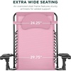 image:imageBest Choice Products Oversized Zero Gravity Chair Folding Outdoor Patio Lounge Recliner wCup Holder Accessory Tray Pillow  Dusty BlueBubblegum Pink