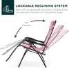 image:imageBest Choice Products Oversized Zero Gravity Chair Folding Outdoor Patio Lounge Recliner wCup Holder Accessory Tray Pillow  Dusty BlueBubblegum Pink