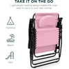 image:imageBest Choice Products Oversized Zero Gravity Chair Folding Outdoor Patio Lounge Recliner wCup Holder Accessory Tray Pillow  Dusty BlueBubblegum Pink