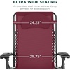 image:imageBest Choice Products Oversized Zero Gravity Chair Folding Outdoor Patio Lounge Recliner wCup Holder Accessory Tray Pillow  Dusty BlueBurgundy