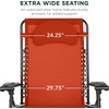 image:imageBest Choice Products Oversized Zero Gravity Chair Folding Outdoor Patio Lounge Recliner wCup Holder Accessory Tray Pillow  Dusty BlueBurnt Orange