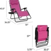 image:imageBest Choice Products Oversized Zero Gravity Chair Folding Outdoor Patio Lounge Recliner wCup Holder Accessory Tray Pillow  Dusty BlueHot PinkBlack