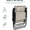 image:imageBest Choice Products Oversized Zero Gravity Chair Folding Outdoor Patio Lounge Recliner wCup Holder Accessory Tray Pillow  Dusty BlueIvory