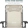 image:imageBest Choice Products Oversized Zero Gravity Chair Folding Outdoor Patio Lounge Recliner wCup Holder Accessory Tray Pillow  Dusty BlueIvory