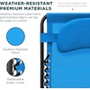 image:imageBest Choice Products Oversized Zero Gravity Chair Folding Outdoor Patio Lounge Recliner wCup Holder Accessory Tray Pillow  Dusty BlueLight Blue