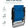 image:imageBest Choice Products Oversized Zero Gravity Chair Folding Outdoor Patio Lounge Recliner wCup Holder Accessory Tray Pillow  Dusty BlueMarine Blue