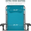 image:imageBest Choice Products Oversized Zero Gravity Chair Folding Outdoor Patio Lounge Recliner wCup Holder Accessory Tray Pillow  Dusty BluePeacock Blue