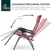 image:imageBest Choice Products Oversized Zero Gravity Chair Folding Outdoor Patio Lounge Recliner wCup Holder Accessory Tray Pillow  Dusty BluePink