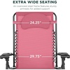 image:imageBest Choice Products Oversized Zero Gravity Chair Folding Outdoor Patio Lounge Recliner wCup Holder Accessory Tray Pillow  Dusty BluePink