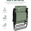 image:imageBest Choice Products Oversized Zero Gravity Chair Folding Outdoor Patio Lounge Recliner wCup Holder Accessory Tray Pillow  Dusty BlueSage Green