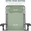 image:imageBest Choice Products Oversized Zero Gravity Chair Folding Outdoor Patio Lounge Recliner wCup Holder Accessory Tray Pillow  Dusty BlueSage Green