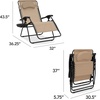 image:imageBest Choice Products Oversized Zero Gravity Chair Folding Outdoor Patio Lounge Recliner wCup Holder Accessory Tray Pillow  Dusty BlueSandBlack