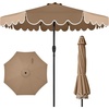 image:imageBest Choice Products 9ft Patio Market Umbrella with Scallop Trim UVFadeResistant 210g Canopy Crank amp Tilt Wind Vent HeavyDuty Frame  TanTan