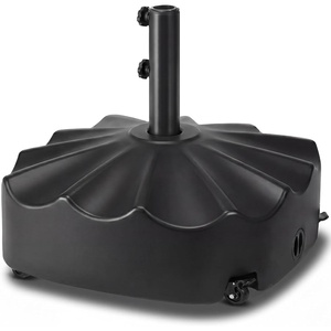 image:imageBest Choice Products 123lb Capacity Fillable Mobile Umbrella Base Heavy Duty Market Stand for Patio Deck Poolside Easy to move w 4 wheels  Wavy Design  BlackBlack