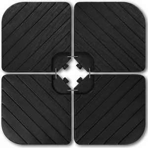 image:imageBest Choice Products 4Piece Cantilever Offset Patio Umbrella Base Weight Set HeavyDuty Fillable Stand Plates for Water or Sand EasyFill Spouts Wood Grain Finish  BlackWood Grain Black