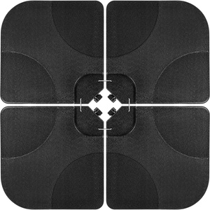 image:imageBest Choice Products 4Piece Cantilever Offset Patio Umbrella Base Weight Set HeavyDuty Fillable Stand Plates for Water or Sand EasyFill Spouts Wood Grain Finish  BlackBlack