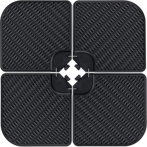 image:imageBest Choice Products 4Piece Cantilever Offset Patio Umbrella Base Weight Set HeavyDuty Fillable Stand Plates for Water or Sand EasyFill Spouts Wood Grain Finish  BlackBlack Faux Wicker