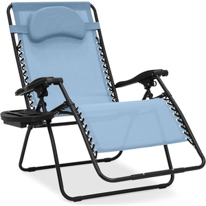 image:imageBest Choice Products Oversized Zero Gravity Chair Folding Outdoor Patio Lounge Recliner wCup Holder Accessory Tray Pillow  Dusty BlueDusty Blue