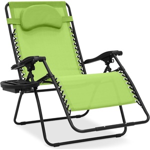 image:imageBest Choice Products Oversized Zero Gravity Chair Folding Outdoor Patio Lounge Recliner wCup Holder Accessory Tray Pillow  Dusty BlueLime Green