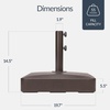 image:imageBest Choice Products 55lb Fillable Umbrella Base Stand Plastic Patio Umbrella Stand with Pole Holder Adjustment Knob for Outdoor Lawn Deck Asscher Design  BrownBrown  Square