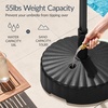 image:imageBest Choice Products 55lb Fillable Umbrella Base Stand Plastic Patio Umbrella Stand with Pole Holder Adjustment Knob for Outdoor Lawn Deck Asscher Design  BrownBlack  Scallop