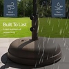 image:imageBest Choice Products 55lb Fillable Umbrella Base Stand Plastic Patio Umbrella Stand with Pole Holder Adjustment Knob for Outdoor Lawn Deck Asscher Design  BrownBrown Dome