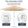 image:imageBest Choice Products 55lb Fillable Umbrella Base Stand Plastic Patio Umbrella Stand with Pole Holder Adjustment Knob for Outdoor Lawn Deck Asscher Design  BrownWhite  Square