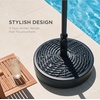 image:imageBest Choice Products 55lb Fillable Umbrella Base Stand Plastic Patio Umbrella Stand with Pole Holder Adjustment Knob for Outdoor Lawn Deck Asscher Design  BrownBlack  Faux Wicker