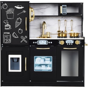 image:imageBest Choice Products Wooden Play Kitchen for Kids Pretend Play Cooking Toy Set with Sink Oven Microwave Refrigerator Ice Maker amp Accessories Kitchen Playset for Toddlers Ages 3  Plush PinkBlack