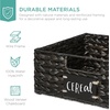image:imageBest Choice Products Set of 4 9x12in Water Hyacinth Pantry Baskets Woven Organizers wChalkboard Label Chalk Marker  ChestnutBlack