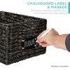 image:imageBest Choice Products Set of 4 9x12in Water Hyacinth Pantry Baskets Woven Organizers wChalkboard Label Chalk Marker  ChestnutBlack