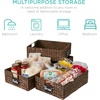 image:imageBest Choice Products Set of 4 9x12in Water Hyacinth Pantry Baskets Woven Organizers wChalkboard Label Chalk Marker  ChestnutBrown