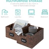 image:imageBest Choice Products Set of 4 9x12in Water Hyacinth Pantry Baskets Woven Organizers wChalkboard Label Chalk Marker  ChestnutBrown