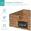 image:imageBest Choice Products Set of 4 9x12in Water Hyacinth Pantry Baskets Woven Organizers wChalkboard Label Chalk Marker  ChestnutChestnut