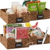 image:imageBest Choice Products Set of 4 9x12in Water Hyacinth Pantry Baskets Woven Organizers wChalkboard Label Chalk Marker  ChestnutChestnut