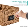 image:imageBest Choice Products Set of 4 9x12in Water Hyacinth Pantry Baskets Woven Organizers wChalkboard Label Chalk Marker  ChestnutChestnut