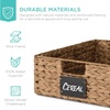 image:imageBest Choice Products Set of 4 9x12in Water Hyacinth Pantry Baskets Woven Organizers wChalkboard Label Chalk Marker  ChestnutChestnut