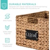 image:imageBest Choice Products Set of 4 9x12in Water Hyacinth Pantry Baskets Woven Organizers wChalkboard Label Chalk Marker  ChestnutChestnut