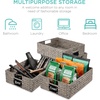image:imageBest Choice Products Set of 4 9x12in Water Hyacinth Pantry Baskets Woven Organizers wChalkboard Label Chalk Marker  ChestnutGray