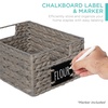image:imageBest Choice Products Set of 4 9x12in Water Hyacinth Pantry Baskets Woven Organizers wChalkboard Label Chalk Marker  ChestnutGray