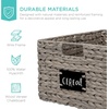 image:imageBest Choice Products Set of 4 9x12in Water Hyacinth Pantry Baskets Woven Organizers wChalkboard Label Chalk Marker  ChestnutGray