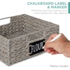 image:imageBest Choice Products Set of 4 9x12in Water Hyacinth Pantry Baskets Woven Organizers wChalkboard Label Chalk Marker  ChestnutGray