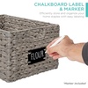 image:imageBest Choice Products Set of 4 9x12in Water Hyacinth Pantry Baskets Woven Organizers wChalkboard Label Chalk Marker  ChestnutGray