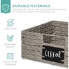 image:imageBest Choice Products Set of 4 9x12in Water Hyacinth Pantry Baskets Woven Organizers wChalkboard Label Chalk Marker  ChestnutGray
