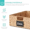 image:imageBest Choice Products Set of 4 9x12in Water Hyacinth Pantry Baskets Woven Organizers wChalkboard Label Chalk Marker  ChestnutNatural