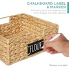 image:imageBest Choice Products Set of 4 9x12in Water Hyacinth Pantry Baskets Woven Organizers wChalkboard Label Chalk Marker  ChestnutNatural